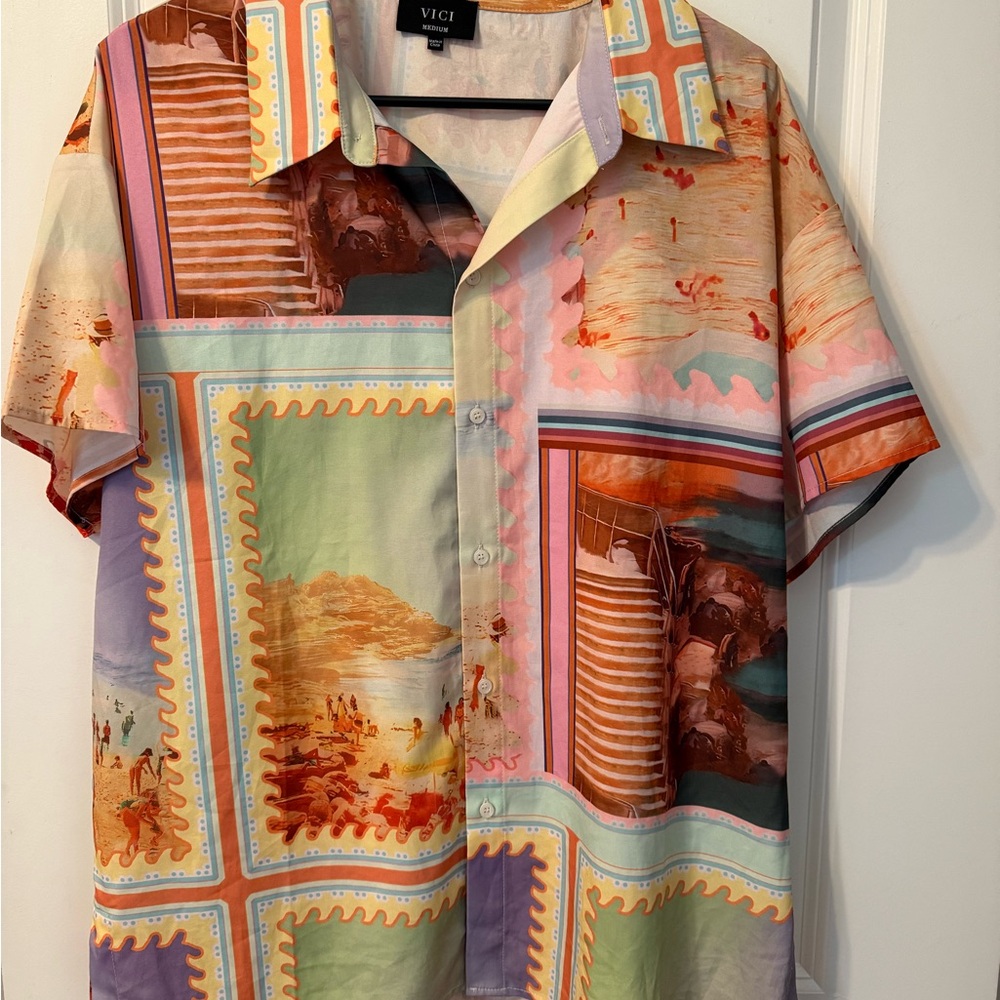 Vici Multicolor Artistic Men's Shirt